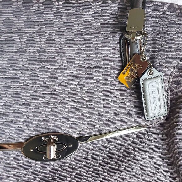 Coach Madison Needlepoint Op Art Shoulder/Crossbody Hand Bag - Picture 6 of 9